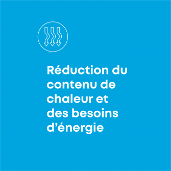 Reduction du contenu de chaleur et des besoins d'energie