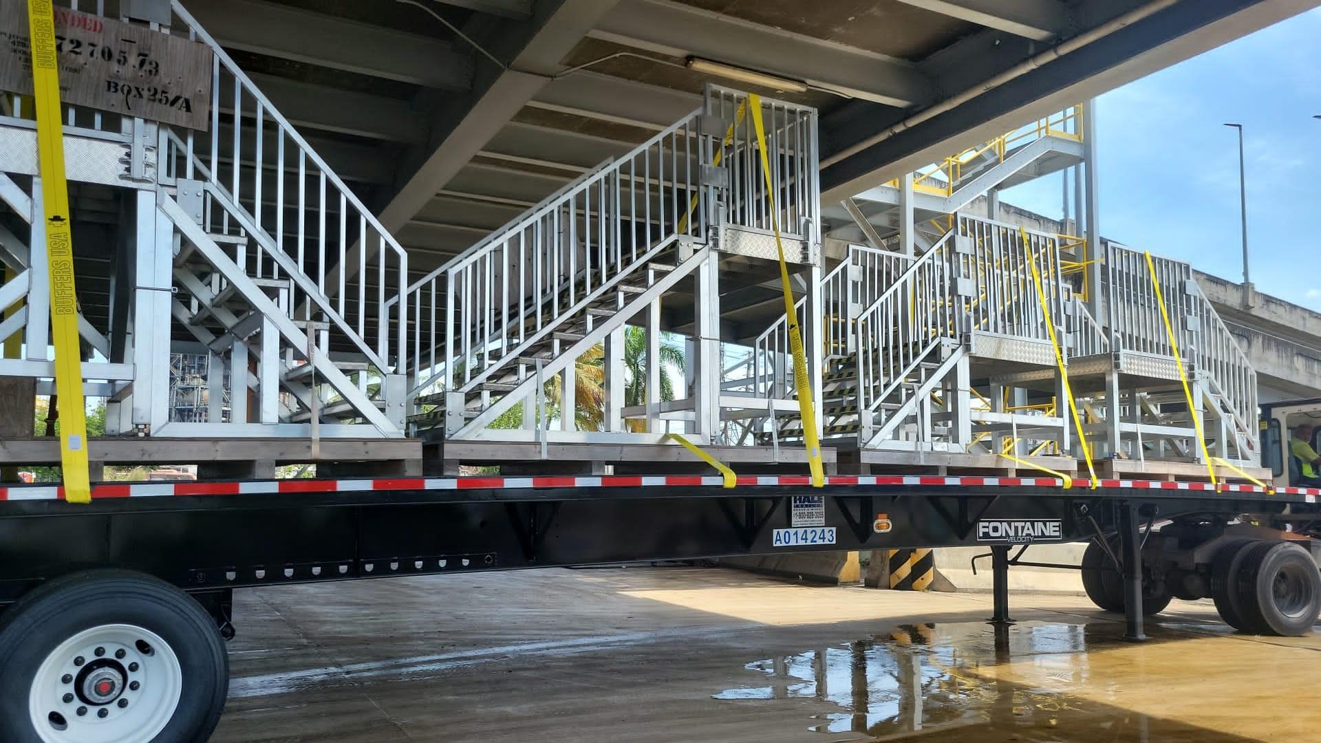 Turbines arrving on trucks in Puerto rico