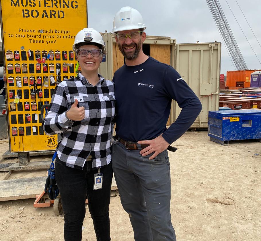 Two NFE employees working on LNG terminal 